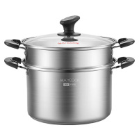 美厨汤锅304不锈钢24cm双层蒸锅蒸屉蒸格炖锅MCT1250