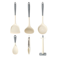 美厨厨具6件套硅胶锅铲不粘锅铲子汤勺食品夹带支架MCCU1303