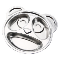 美厨饭盒304不锈钢3格加厚儿童分格餐盘卡通大熊猫MCFT090