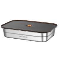 美厨保鲜盒304不锈钢3.5L冰箱密封储物盒单个装MCFT1465