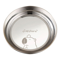 美厨餐盘22cm圆碟餐盘304不锈钢卡皮巴拉系列MCWA1419