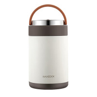 美厨保温提锅304不锈钢2L真空便当盒月牙白单个装MCTG0765