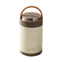 美厨保温桶2L真空便当盒304不锈钢保温饭盒月牙白MCTG4086