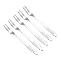 美厨水果叉5件套304不锈钢甜品叉月饼叉MCGC2524
