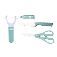 美厨刀具3件套不锈钢水果刀削皮刀剪刀套装削皮器MCD033