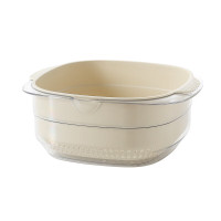 美厨洗菜篮沥水篮塑料双层洗菜盆滤水篮1盆1筛灰白MCPJ7729