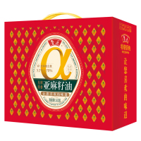 鲁花亚麻籽油炒菜烹饪去苦留香物理压榨亚麻籽油礼盒装1.6L*2瓶