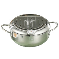 美厨油炸锅20cm平底锅304不锈钢控温油炸锅MCT6945