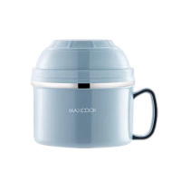 美厨饭盒15cm塑钢泡面碗饭盒304不锈钢北欧蓝MCFT192