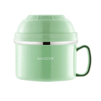 美厨饭盒13.5cm塑钢泡面碗304不锈钢北欧绿MCFT189