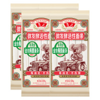 鲁花挂面微发酵活性易消化劲道考拉系列金丝椭圆面条600g*4袋