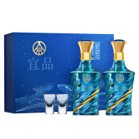 五粮液白酒52度浓香型宜品辉煌腾达(海洋之心)500ml*2瓶