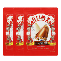 三只松鼠开口松子休闲零食原味东北特产红松子香脆坚果68g*3袋