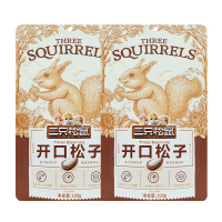 三只松鼠开口松子原味坚果手剥东北红松子零食小吃100g*2袋