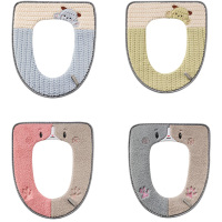 茶花马桶垫水洗不变形冬季保暖加厚萌奇坐便垫256001(颜色随机)