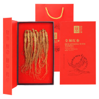 长白山人参红参参味浓郁实心浆气饱满皮老纹深皂苷丰富礼盒80g