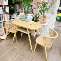 紫叶阳台桌椅现代简约藤椅三件套网红书桌户外收纳桌椅阳台休闲桌椅