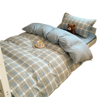 铭思沃床笠款四件套1.5m床 蓝格 套