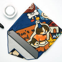 p人化妆包可爱百贴布可定制百折布平板电脑相机收纳神器双面自粘布毛巾