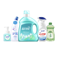 蓝月亮除菌厨卫清洁五件套（2kg橙花除菌洗+500g绿茶洗洁精+500g罗兰洁厕液+500g强力型油污克星+255ml鲜