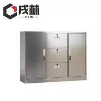 戌林 不锈钢矮柜 中三斗对开/台