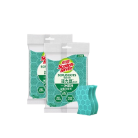 3M思高强去污洁力豆百洁布2片装升级款 绿色2包