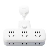 公牛插座转换器插头 柔性插排usb 多功能插座/一转多保护门/ 扩展转换器 /适用于卧室厨房 【一转六总控】9733K