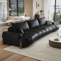 虔度时尚简约皮艺沙发弧型设计皮质填充海绵乳胶舒适耐用稳固结构透气亲肤