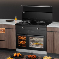 万家乐 E3ZK-F一体式蒸箱烤箱集成灶家用变频电机自清洁智能左定时猛火灶烟灶联动独立蒸烤款 天然气