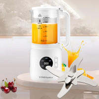 荣事达迷你破壁机免滤豆浆机家用全自动多功能加热打豆浆米糊辅食机奶昔果汁机 白色1.4L【升级钛刀头】RZ-206AT