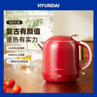 HYUNDAI韩国家用烧水壶双层防烫保温304不锈钢保温功能大容量恒温电热水壶 1L 304不锈钢QC-SH0376