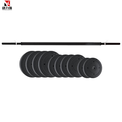 康力强护肩杠铃 环保哑铃 家用练臂肌 护肩杠铃 两用健身器材 100公斤环保杠铃含1.8米杆