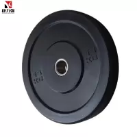 康力强黑色全胶杠铃片 高弹足重标准颜色举重片加厚钢圈竞技片