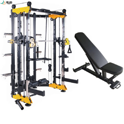 韦步WF-6018史密斯机 综合训练器史密斯机大飞鸟深蹲卧推架健身房龙门架 单机+Q5训练凳