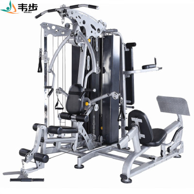 韦步WF-2017四人站综合训练器家用多功能健身房器材大型力量大飞鸟训练组合套装 WF-2017银黑色款