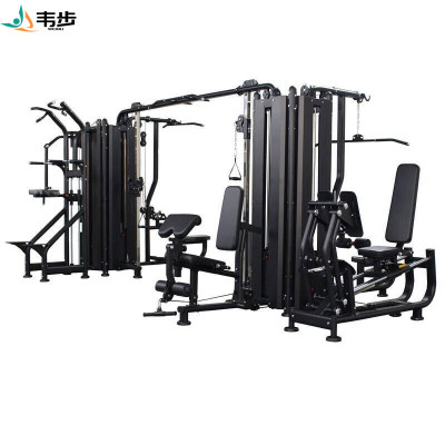 韦步WF-4000商用八方位多功能综合力量训练器械高低拉蹬腿8人站