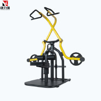 康力强商用剪刀高位下拉训练器多功能分动式双轨交叉坐姿高拉健身房专用(剪刀高位下拉训练器裸机+80KG杠铃片)