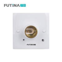 福田 E27螺纹灯口灯头 螺纹灯座带声光控开关插座灯头 86型带声光控 单位:个