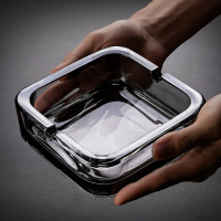 方形大号烟灰缸玻璃家用客厅高级感轻奢办公室酒店专用商用碗灰缸