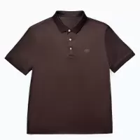 尘界咖啡色纯棉修身短袖Polo衫男2025年夏新款翻领T恤