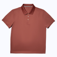 尘界男士短袖商务休闲翻领POLO衫棕色棉质T恤夏季薄