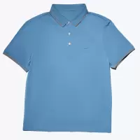 尘界夏季舒适透气新款男士浅蓝色短袖POLO衫