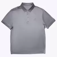 尘界舒适平纹长绒棉翻领纯色短袖商务休闲男装T恤衫