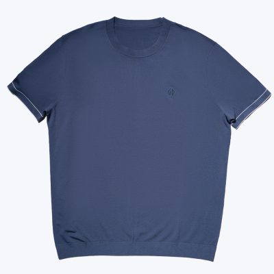 尘界潮牌短袖针织衫男夏季薄款休闲打底衫时尚圆领t恤毛衣