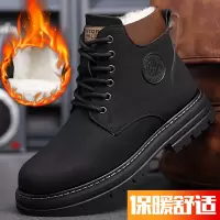 迪罗尼卡二层牛皮马丁靴男款高帮皮鞋潮鞋秋冬季男鞋工装男靴男士休闲靴子