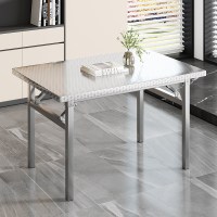 不锈钢折叠桌子餐桌家用饭桌便携式简易夜市摆摊商用长方形长条桌