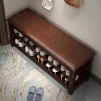 入口无障碍豪华高端鞋柜凳一体入口鞋凳鞋架实木换鞋凳家门口