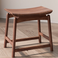 化妆凳元宝换鞋凳餐桌凳子实木凳子家用木板凳方凳中式老榆木马鞍