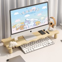 实木增高架台式电脑笔记本办公桌显示支架面置物架支撑架收纳架子