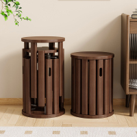 家用可叠放组合圆凳木凳实木凳子客厅餐桌凳收纳叠叠乐板凳